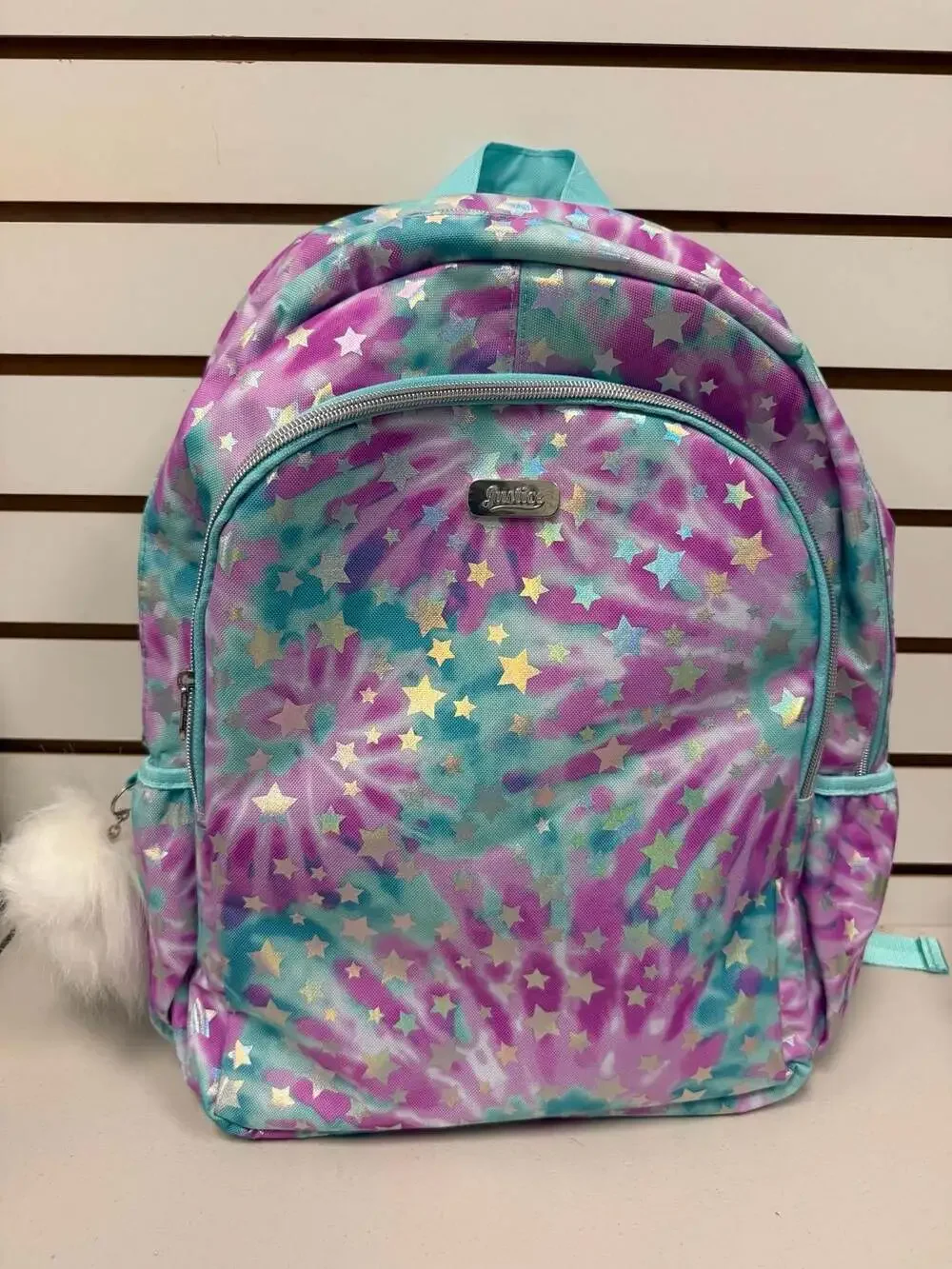 Justice Girls Tie Dye Shimmer Foil Stars Backpack and Matching Lunch Box Set NWT